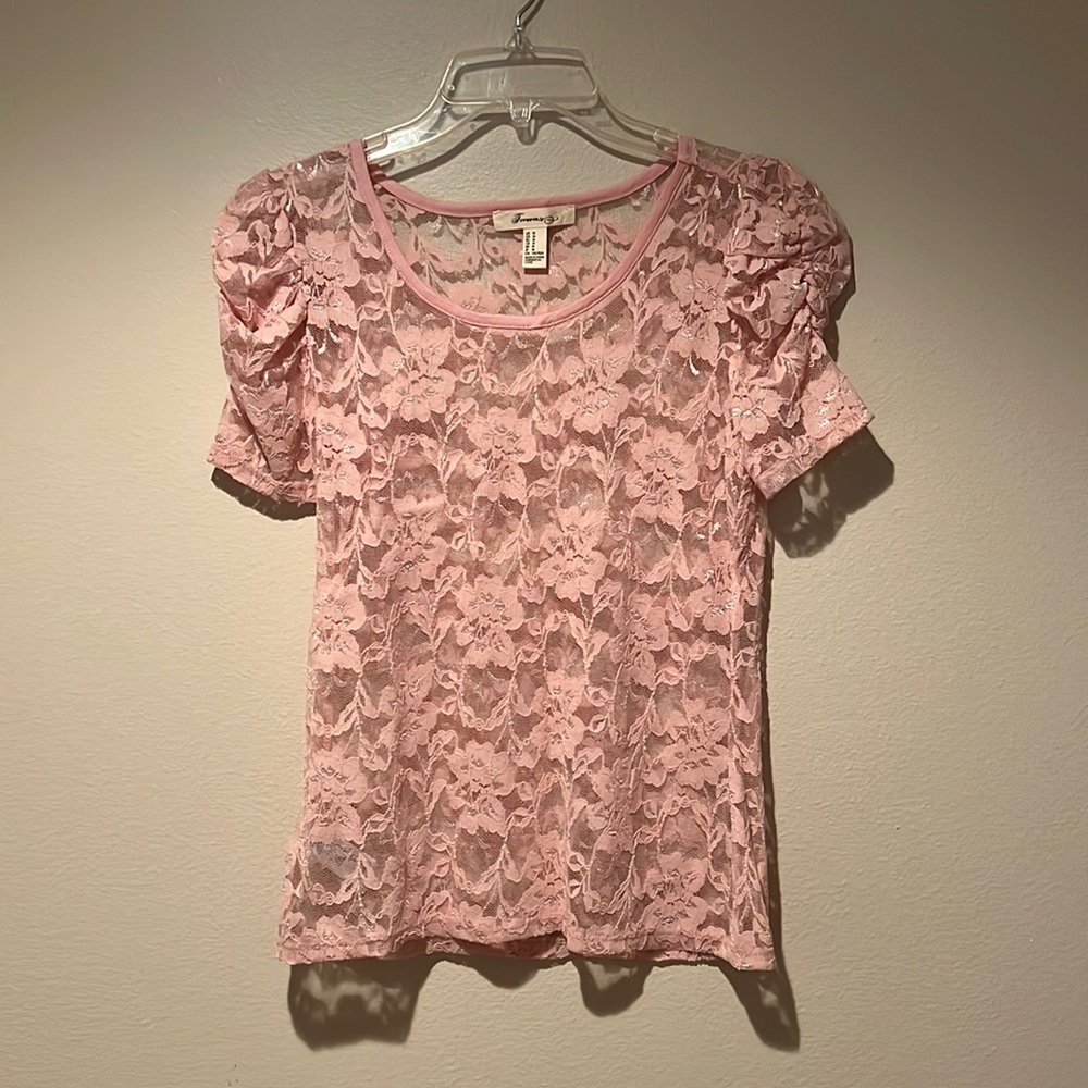 Forever 21 pink lace top